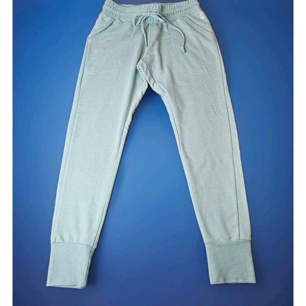 Free People FP Movement Joggers Bayside Blue‎ Terrycloth Trim Size Small - Picture 3 of 9